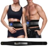 DOMAS Ab Belt Abdominal Muscle Toner- Abs Stimulator with 6 Modes Electronic Abs Stimulating Belt EMS Muscle Toning Belt for Men Women Training Device for Muscles Stomach Workout Massager