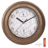 12 Inch Indoor/Outdoor Waterproof Wall Clock with Thermometer & Humidity, Silent Non-ticking Quartz Clock for Courtyard Kitichen Living Room Bathroom Balcony Greenhouse Garden Pool Patio (brown)