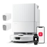 roborock QV 35A Set Robot Aspirapolvere, Antigroviglio, 8000Pa, Panno Sollevabile, Autolavaggio, Asciugatura ad Aria, Stazione Tutto in Uno, Evitare Ostacoli, Strategie di Pulizia dei Tappeti, Bianco