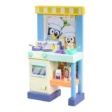 Bluey Kitchen Play Set for Kids Ages 4-8, 3ft Tall Pretend Kitchen Playset Stove, Sink, Oven & 20+ Accessories Chef Hat, Kid Play Kitchen