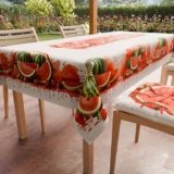 PETTI Artigiani Italiani – Tovaglia Antimacchia Rettangolare Copritavolo Cucina Disegno Frutta Angurie X24 Posti (140×450 cm) 100% Made in Italy