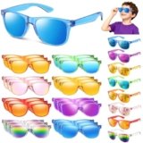Sumsun 24 Packs Kids Sunglasses Bulk Party Favors, Boys Girls Sunglasses for Kids Age 3-8 with UV400, Neon Glasses for Kid Pool Birthday Party