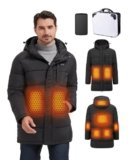 CPZDAZX Heated Jackets for Men, Mens Heated Jacket with 8 Heat Zones, Mens Heated Coat for Winter Outdoor