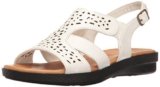 Easy Street womens Bolt Flat Sandal, White, 6.5 Narrow US