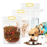 Ajerg 3-Piece Pet Food Storage Bags for Travel, Airtight & Portable Travel Dog Food Containers, Transparent Bags for Camping, Dog Boarding & Outdoor Trips (14 Cups)