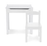 Melissa & Doug Wooden Child’s Lift-Top Desk & Chair – White Play Desk and Chair Set for Toddlers and Kids Ages 3+