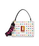 KARL LAGERFELD Women’s Simone Studded Satchel Crossbody, White Multi, One Size
