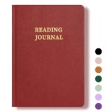 TSFPapier Reading Journal Book Lovers Gifts Hardcover Leather Readers Accessories Track Reading Log with 65 Books Reviews, 5.8”x8.3”, Darkred