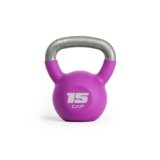 CAP Barbell 15 LB Neoprene Coated Cast Iron Kettlebell – Purple