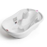 OKBABY Onda Evolution – Vaschetta dal Design Ergonomico con Seduta Antiscivolo per il Bagnetto del Neonato 0-12 Mesi – Bianco