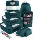 Veken 8 Set Packing Cubes for Travel Essentials, Suitcase Organizer Bags in 4 Sizes, Carry-On Luggage Accessories with Large Laundry & Hanging Toiletry Bag, Must-Have for Airplane, Road Trip & Camping
