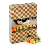 NIRO Tagliere da Cucina Professionale XXL, SPESSORE 4 CM in Legno 100% Pará Naturale Rubberwood, Dimensioni 40 x 30 x 4 cm, Atossico, Legno Massello Pregiato, Vassoio da Portata, Design Unico