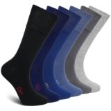 ZAKASA Calzini Uomo Cotone Elegante: Calze Classiche Business Colorati Traspiranti Senza Cuciture Morbide Ufficio Viaggio Confezione Regalo EU 43-46 Classico 6 Paia