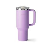 SILICANICE 100% Leakproof &100% Clean-40 Oz Insulated Tumbler with Detachable Flip Straw Lid, Vacuum insulated Stainless Steel | BPA-Free, Handle & Cupholder Compatible – 24H Cold, Travel/Gym/Office