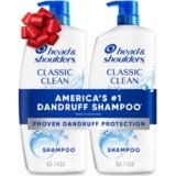 Head & Shoulders Anti-Dandruff Shampoo, Classic Clean Shampoo Twin Pack, 1% Pyrithione Zinc, Flake Control, Scalp Care, Color-Safe, Daily Use, Deep Clean, 32.1 fl oz Each