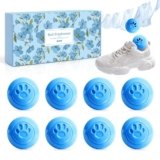 SCENTORINI Shoe Deodorizer Balls, 8 Pack Linen Scent Sneaker Deodorizer Balls, Odor Eliminator for Smell Shoes Boots, Long Lasting Shoe Freshener for Gym Bags, Drawers and Small Spaces