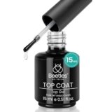 beetles Gel Polish No Wipe Gel Top Coat – Clear Color Top Coat Gel Nail Polish Shine Finish and Long Lasting, Soak Off Nail Lamp, 15ml Spring Nails Gifts for Women