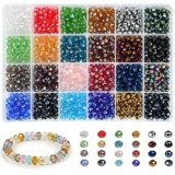1200 Perline Cristallo Sfaccettato 6mm di Vetro Ab – Set Vetro Colorato Con Scatola per Braccialetti, Collane, Gioielli, Progetti Fai Da Te (24 Colori)