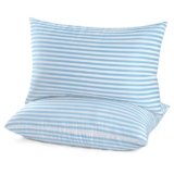 EIUE Bed Pillows for Sleeping 2 Pack Queen Size，Super Soft Down Alternative Microfiber Filled Pillows,Pillows for Side and Back Sleepers,20 x 30 Inches,Blue