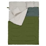 Elevon Double Sleeping Bag with 2 Pillows for Adults, Green