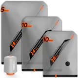 Vacbird Sacchetti sottovuoto per vestiti con pompa a vuoto senza fili, 25 pezzi (10 x 40 x 54 cm, 10 x 47 x 64 cm, 5 x 54 x 74 cm), sacchetti sottovuoto salvaspazio per vestiti, appositamente