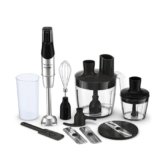 Moulinex Infinyforce Pro Frullatore a Immersione, 1200 W, Lame Resistenti, 5 Funzioni, 3 Accessori con Robot Multifunzione, Mixer a Immersione con Controllo Velocità, Lavabile in Lavastoviglie,DD95JD