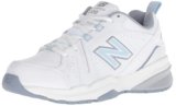 New Balance Women’s 608 V5 Casual Comfort Cross Trainer, White/Light Blue, 8.5