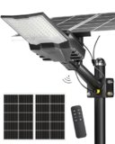Gefolly SL-18000W Lampione Solare LED Esterno, Led Lampioni da esterni con Telecomando, 6500K Luz de Seguridad Jardín, IP67 Impermeabili Lampioni per Cortile, Giardino