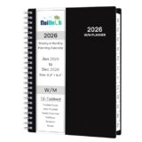 2026 Planner, Weekly ＆ Monthly Planner 2026, Jan 2026 – Dec 2026, 6.2″ x 8.42″, Flexible Cover, 12 Monthly Tabs, Thick Paper, Spiral Wirebound, Inner Pocket, Black
