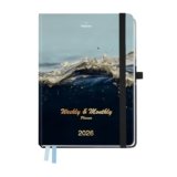 FEKSINO Agenda Settimanale 2026, 12 Mesi da gennaio 2026 a dicembre 2026, mensile, con pagine per spese e appunti, A5 21,3 x 14,6 cm, Programma Doppio 1 Settimana 2 Pagine