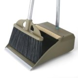 Upgrade Broom with Dustpan Combo Set,48” Long Handle Stiff Broom Bristles with Heavy Duty Dust Pan,Indoor Outdoor Easy Sweeping for Kitchen Lobby Garage Home