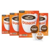 Dunkin’ Original Blend Coffee, Medium Roast, K-Cup Pods, 22 Count Boxes (Pack of 4)