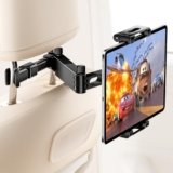 BKWITY Tablet Holder for Car Headrest, ipad Car Holder Back Seat [3 in 1 Extension Arm], 360° Rotating Adjustable Road Trip Essentials for 4.7-11″ iPad Pro, Air, Mini, Galaxy, Fire