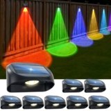 Epilacire Solar Fence Lights Outdoor Waterproof, Solar Powered Fence Lights with Warm White & RGB Modes, Outdoor Wall Light Fixtures for Backyard, Patio, Deck Railing, Pool, Wall (WRGB 8 Pack)