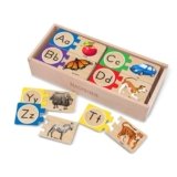 Melissa & Doug Self-Correcting Alphabet Puzzle (52 pcs) with Toy Storage Box, Wooden ABC Puzzles for Toddlers & Preschoolers, Montessori Learning Toys for Girls & Boys 4+