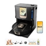 Shark Robot Vacuum & Mop Combo, PowerDetect ThermaCharged NeverTouch Pro, Self-Emptying, Self-Refill with Heated Mop Cleaning, 60-Day Capacity,30-Day Tank, 6 Power Detect Technologies, Black, RV2920XE