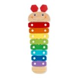 Melissa & Doug Caterpillar Xylophone Musical Toy with Wooden Mallets 15.25″ x 6.5″ x 1.5″, Blue