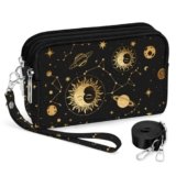 BIAOTIE Wristlet Purses for Women, Nylon Small Crossbody Bags with Adjustable Strap 3 Zipper Wristlet Wallet Phone Organizer