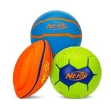 Nerf Mini Stress Foam Sport Ball Set – Kids Mini Sports Set – Includes Foam Micro Football, Soccer Ball + Basketball Soft Stress Relief Toy for Kids – Multicolor