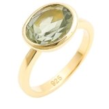 Sophia Rose Jewellery Green Amethyst Oval Ring 8x10mm – 925 Sterling Silver with 3 Micron Gold Plating – Natural Prasiolite, Handmade Fine Jewelry for Women (8)