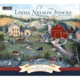 Lang Linda Nelson Stocks 2026 Wall Calendar – 13.4″ × 12″, 12-Month Calendar with Stapled Binding, Linen-Embossed Americana Art, Nostalgic Small-Town & Countryside Scenes