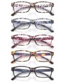 JOLISU Reading Glasses for Women Men – 5 Pack Ladies Stylish Readers Computer Eyeglasses W/Spring Hinge – Blue Light Blocking Glasses Anti Eyestrain 2.0