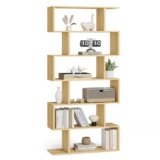 VASAGLE Scaffale a 6 Ripiani, Libreria, 24 x 70 x 191,6 cm, Divisorio per Stanza, Organizzatore a Cubi, Stile Moderno, per Soggiorno, Camera da Letto, Ufficio, Rovere Naturale LBC061T70