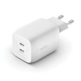 Belkin Doppio caricabatteria da parete USB-C da 65 W, ricarica rapida PD 3.0, caricatore USB C con tecnologia GaN per iPhone 16, 15, 14, 13, 12, Pro, Pro Max, iPad, MacBook, Galaxy S24, S23, S22, Tab