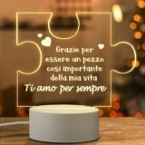 Idee Regalo Donna Uomo Natale, Lampada Regali Anniversario San Valentino per Lui Lei, Luce Notturna Amore Romantico Regalo Compleanno per Fidanzata Fidanzato Marito Moglie Coppia Sorella Amica