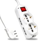 Multipresa con Cavo 1,5mt 4 Prese Laterali 10/16A Bipasso 2 Frontali 10/16A Bipasso Shuko Interruttore e Spina 16A