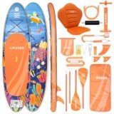 HUIIKE Tavola Sup Gonfiabile Adulti con Accessori Inclusi, Pagaia, Pinne, Pompa. Stand Up Paddle Board con Grande Stabilità e Resistenza. 305 x 84 x 15 cm, Carico Massimo 130 kg