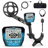 OMMO Metal Detector Professionale per Adulti e Bambini, Metal Detector Ricaricabile USB, 6 Modalità, Alta Sensibilità, Forte Anti-interferenza, Bobina Impermeabile IP68, Blu