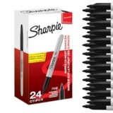 Sharpie Pennarelli indelebili | punta fine | Inchiostro nero | confezione da 24
