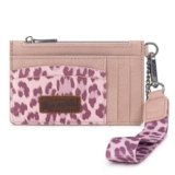 Montana West X Wrangler Credit Card Wallet Leopard Print Credit Card Holder for Women Wristlet Keychain with Wallet Small Ladies Female Wallets with Coin Purse